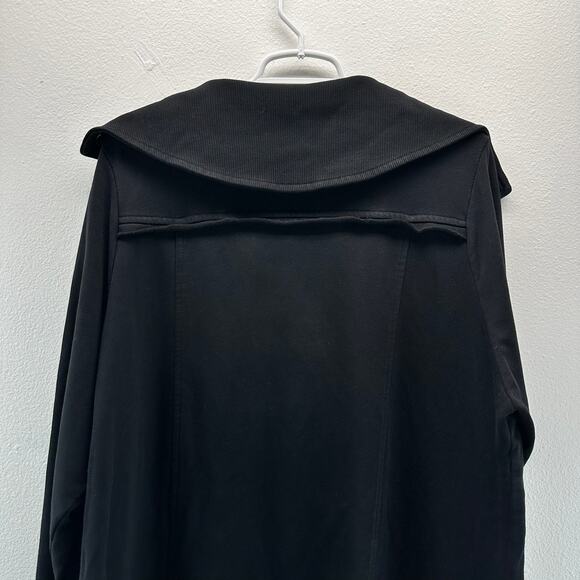 Soft Surrounding Snap Shawl Collor French Terry Sweatshirt Black 2X - Picture 4 of 11